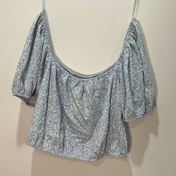 Sophie Rue NWT size XL floral crop top with puff sleeves - Picture 2 of 6